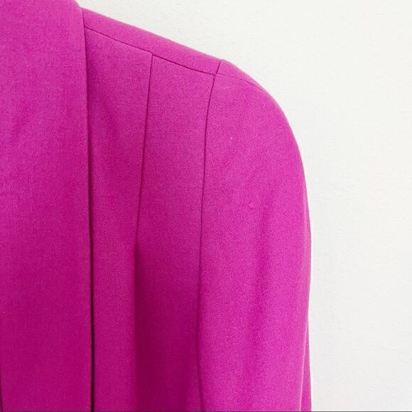 Vintage 80's Harve Barnerd Pink Wool Long Open Front Blazer Coat - Picture 7 of 12